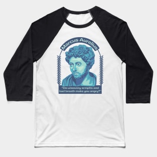 Marcus Aurelius Portrait and Quote Baseball T-Shirt